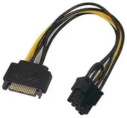 15pin SATA Male to 8pin 6+2 PCI-E Power Cable Gaming Graphic Video Card Bitcoin
