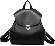 [ZiMing] Backpacks for Women Flap Backpacks Faux Leather Satchel Bag Snap Lock Shoulder Bags Purse Casual Daypack Purse