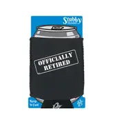 Officially Retired - Funny Novelty Stubby Holder With Base