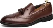 [Naigesto] Men's Penny Loafers Tassels Casual Slip-On Shoes and Weeding Dress Shoes for Men, Brown, 13