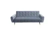 Ava Tufted Velvet Sofa Bed by Sarantino - Light Grey
