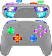 eXtremeRate Multi-Colors Luminated Thumbsticks D-pad ABXY ZR ZL L R Buttons DTFS LED Kit V2 for Nintendo Switch Pro Controller - 9 Colors Modes 6 Areas DIY Options - Clear - Controller NOT Included