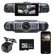 4 Cameras 1080P Dash Cam 4 Lens 3 Inch IPS Screen Car Black Box WiFi APP Cont...
