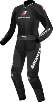 Bogotto Losail Two Piece Ladies Motorcycle Leather Suit, black, Size 44 for Women