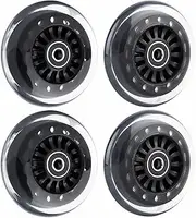 AOWESM Wiggle Car Polyurethane Replacement Wheels Upgrade Swing Car Wheels w/Bearings ABEC-9 for Ride-on Toys - Twist, Swivel, Go - 2 Convex Front Wheels, 2 Concave Rear Wheels (Black)
