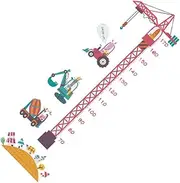 Kisangel 2Pcs Wall Decals Tower Crane Pattern Height Stickers for Home Bedroom Decoration Durable Art Decal Easy to Apply Remove for Boys