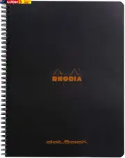 Wirebound A4 Dot Grid Notebook, Black