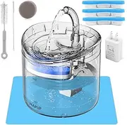 Cat Water Fountain Animal Water Dispenser 61OZ/1.8L Automatic Pet Drinking Fountain with 3 Filter Replacement 1 Pump 1 Cleaning Brush kit 1 Silicone Food Mat 1 Adapter for Cats Kitty Indoor