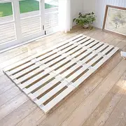 Yamazen SRM4-S(NA) A Bed, Single, Compact, Roll, Foldable, Breathable, Width 76.8 x Depth 38.2 x Height 1.1 inches (195 x 97 x 2.7 cm), Low Bed Frame, Living Alone, Easy Assembly, Natural