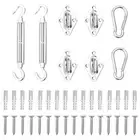 Stainless Steel 8 Piece Sunshade Sail Accessory Set for Outdoor Shade Fixings
