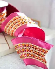 D. Stevens Pink Jeweled Christmas Ribbon, 4"W x 10 Yards ($145) w/tax
