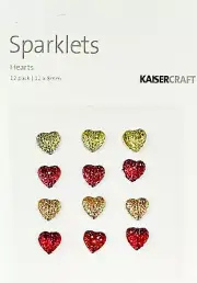 Kaisercraft, Sparklets, Heart Embellishments, Crystal Hearts, Valentines Jewels