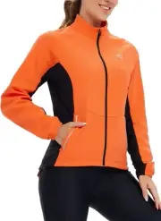 BALEAF Women's Windproof Thermal Softshell Cycling Winter Jacket Orange Large