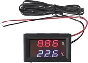 Display Car Voltmeter Gauge Temperature Meter Tester 12V/24V With Cable & Probe Professional