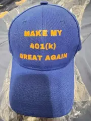 Political baseball Cap with a slogan "MAKE MY 401(K) GREAT AGAIN "