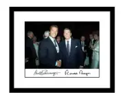 Ronald Reagan 8x10 Signed photo Arnold Schwarzenegger autographed Republican GOP