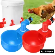6/12x Automatic Cups Water Feeder Drinker Chicken Waterer Poultry Chook Bird VIC