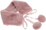 [AOKWAWALIY] Plush Scarf Cross Scarf Women's Scarf Collar Scarf Lightweight Scarf Travel Scarf Women Plush Sacrf Rabbit Scarf Faux Scarf Faux Fur Collar Girl Scarf Scarf White