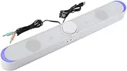 Computer Speaker,Multimedia Home Desktop Small Speaker,Computer Household Desktop Wireless Speaker for Home,with Switch LED Light, Switch (White)