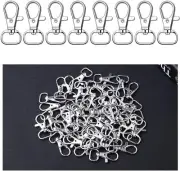 Anezus 100Pcs Key Chain Clip Hook and D Rings Set Include 50Pcs Swivel Snap Hook