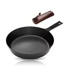 10 Inch Smooth & Light Cast Iron Skillets with Handle Cover - Pre-Seasoned Cast