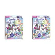 2x Inkredibles Colour Burst Magical Worlds Kids Colour Kit w/16 Pages/6 Markers