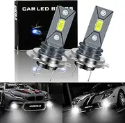 HOCOLO F2 H7 80W 8000LM 6000K Car LED Fog Lights Replace Halogen Bulbs,3570 CSP-Chips,Bright IP68 Waterproof Vehicle Lamp Accessories Exterior Automotive ATV UTV Trucks Motorcycles(White, H7)