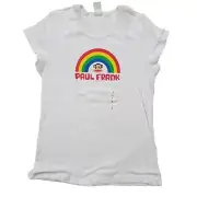 Vintage Paul Frank Tshirt, Julius Rainbow, White, Large