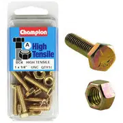 Champion High Tensile Bolts and Nuts BC4, 1/4"UNC x 1"