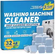 NAILGILRS Washing Machine Cleaner Tablets - 36Pcs Deep Cleaning Tablet Remover For All Washers Front Loader & Top Load, Clean Inside Drum and Laundry Tub Seal, Deodorant with Triple Decontamination