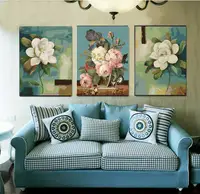 在飛比找樂天市場購物網優惠-diy數字油畫油彩畫三聯三拼畫手繪填色客廳人物風景花卉裝飾畫