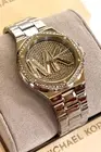 MICHAEL KORS MK7234 Lennox Pave Glitz Crystal Silver-Tone Watch BNWT G/Box $295
