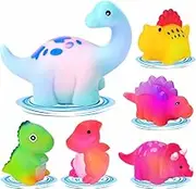Ameon Bath Toy -6pcs Light uo Dinosaur- Fun Bath time