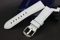 在飛比找Yahoo!奇摩拍賣優惠-白色24m可替代panerai沛納海原廠錶帶鱷魚皮紋真牛皮錶