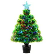 Tabletop Christmas Trees Fiber Optic,20 inch Prelit Small Artificial Xmas Tre...