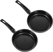 BRIGHTFUFU 2pcs Non Stick Egg Frying Pan Mini Cooking Pan for Pancakes and Omelettes Versatile Saucepan for Home and Restaurant Use Compatible with Induction Cookers