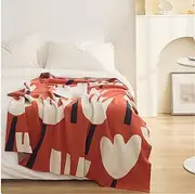 CVBFDB Floral All Season Cotton Blanket Knitted Sofa Blanket Cuddle Pillow Lunch Blanket Cover Blanket