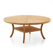 Solomon 1.8m Round Teak Timber Outdoor Dining Table with Lazy Susan