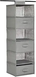 Amazon Basics 6-Tier Hanging Shelf Closet Storage Organizer with Removable Drawers