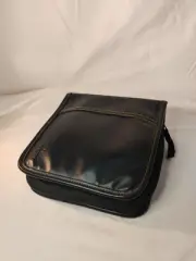 Case Logic CD DVD Blu Ray Wallet, 28-Disc Black Leather Used