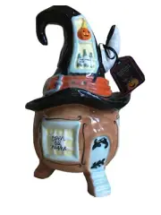 NWT BLUE SKY CLAYWORKS Halloween Witches Brew Cauldron Cookie or Treat Jar
