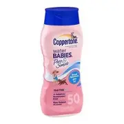 Coppertone SPF50 Sunscreen Lotion Water Babies Hypoallergenic & Gentle 8 Ounce