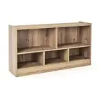 Costway 24 in. Brown Wooden 5 Shelf Children Storage Cabinet Bookcase Toy Kids