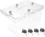 HOODANCOS Acrylic Wedding Card Box with Lock Clear Storage Container for Wedding Shoes Cards Decorative Message Box for Reception Large Capacity for Keepsakes