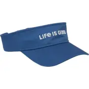 Life is good Script Visor Hat Adjustable Blue