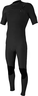 O'NEILL Men's 2mm HYPERFREAK Chest-Zip S/S Wetsuit - BLK/BLK - Small - NWT