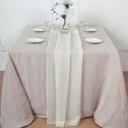 Ivory 72" Premium Chiffon Table Top Runner Party Wedding Linen Event Decorations