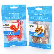 Kawada Nanoblock Pokémon CHARMANDER 002 / EEVEE 005 Micro Block Figures | NEW !
