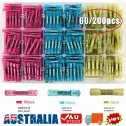 200/60pcs Heat Shrink Butt Terminals Kit Waterproof Crimp Splice Wire Connectors