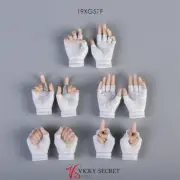 1/6 19XG57F white Half Finger glove Hand Type for PH/TBleague Female Body